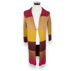 Free People Over the Rainbow Cardigan Womens XS Sweater Mohair Blend Duster Long